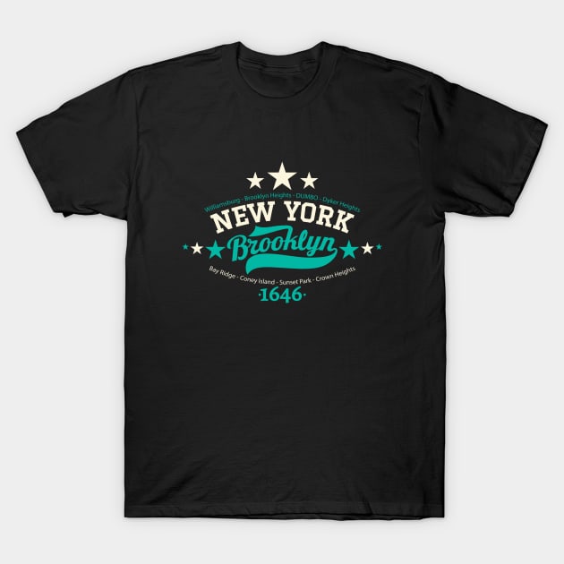 New York Brooklyn - Brooklyn Schriftzug - Brooklyn  Logo T-Shirt by Boogosh